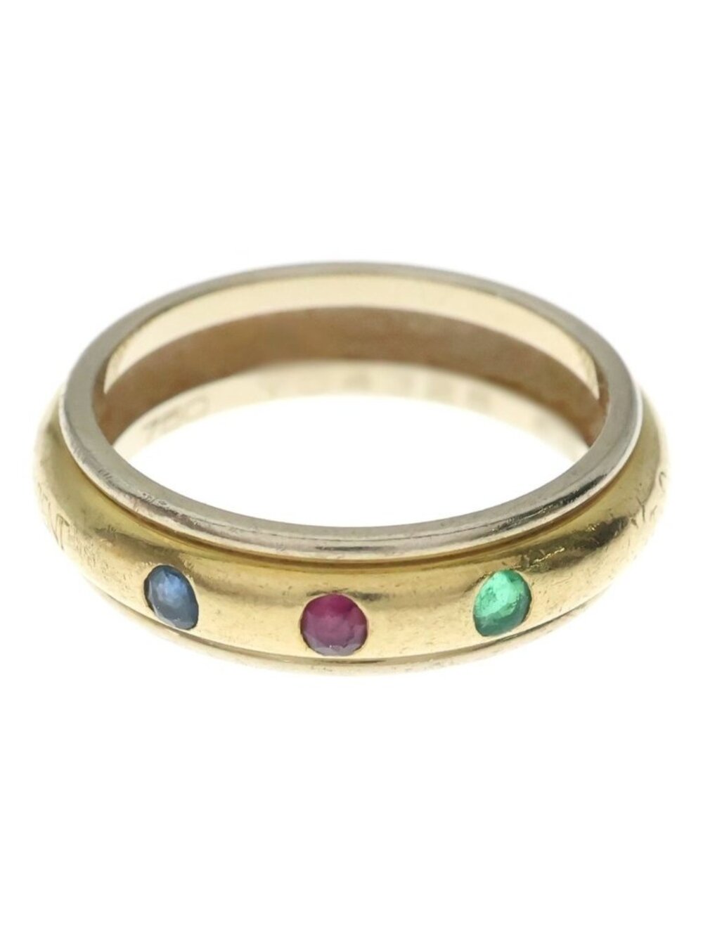 Saint Laurent Paris Multi Stone Ring Yellow Gold